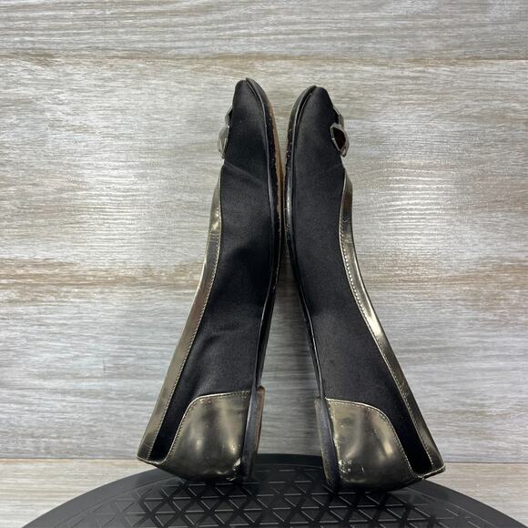 Burberry Women's Silver Black Slip On Embellished Ballet Flats Size EU 36 US 5 - Picture 7 of 13